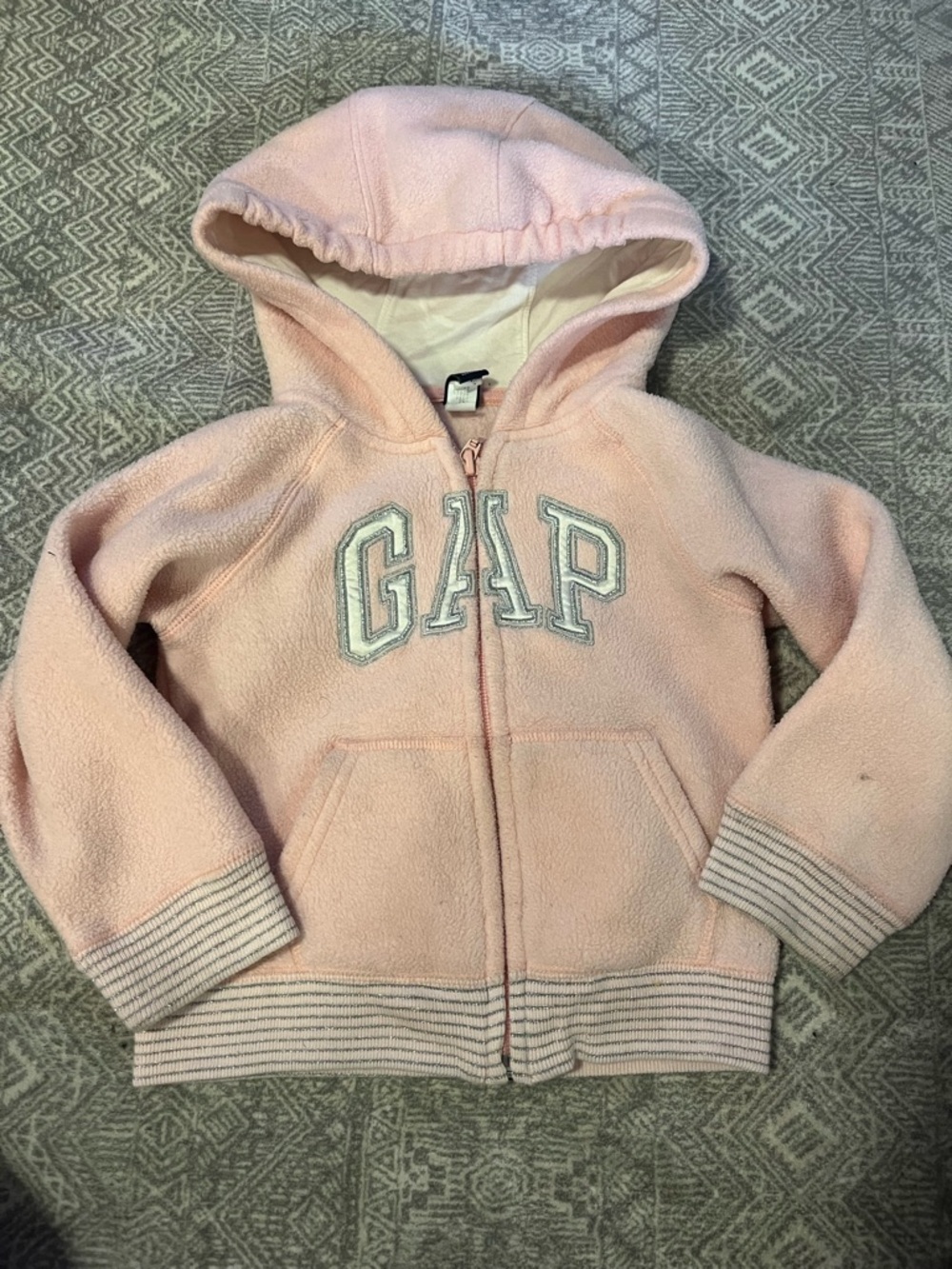 GAP Light Pink Fleece Zip Hoodie for Kids